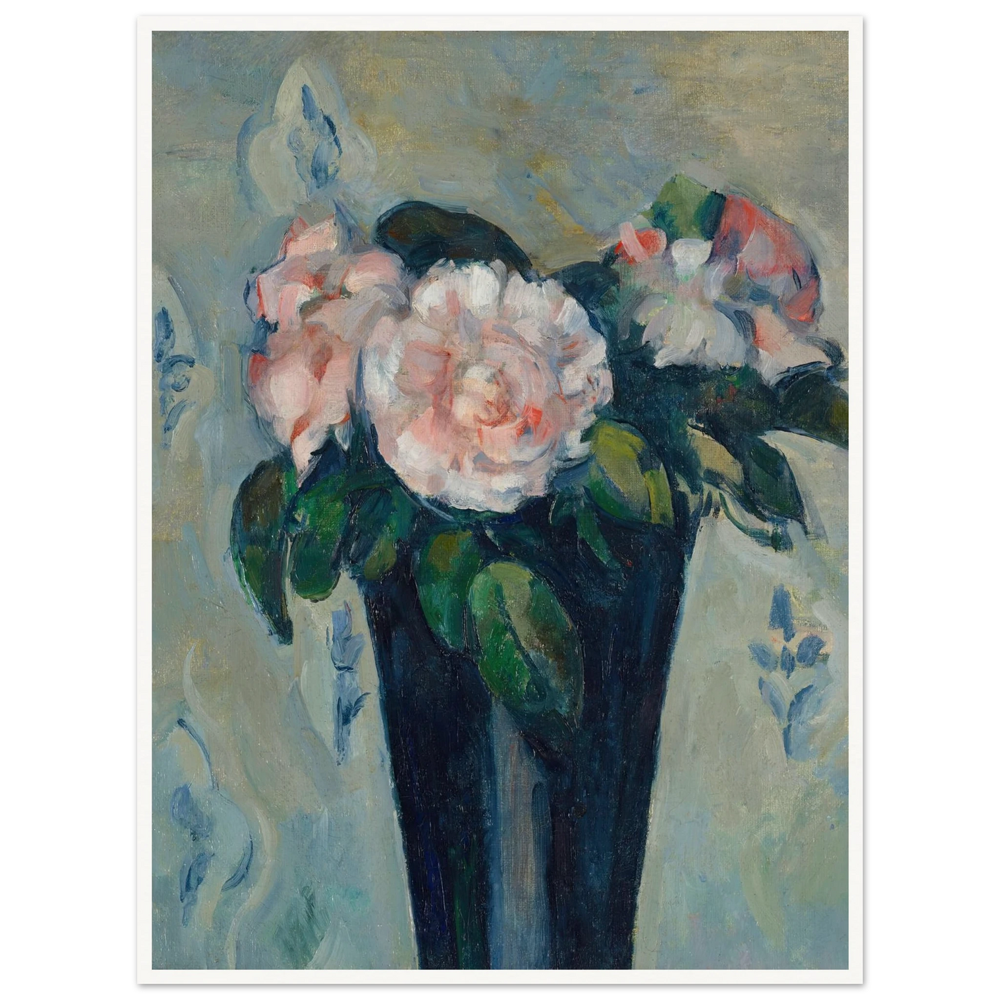 Le vase bleu sombre (circa 1880) Art Print | Paul Cezanne - Framed Poster - 30x40 cm / 12x16″ - Black frame