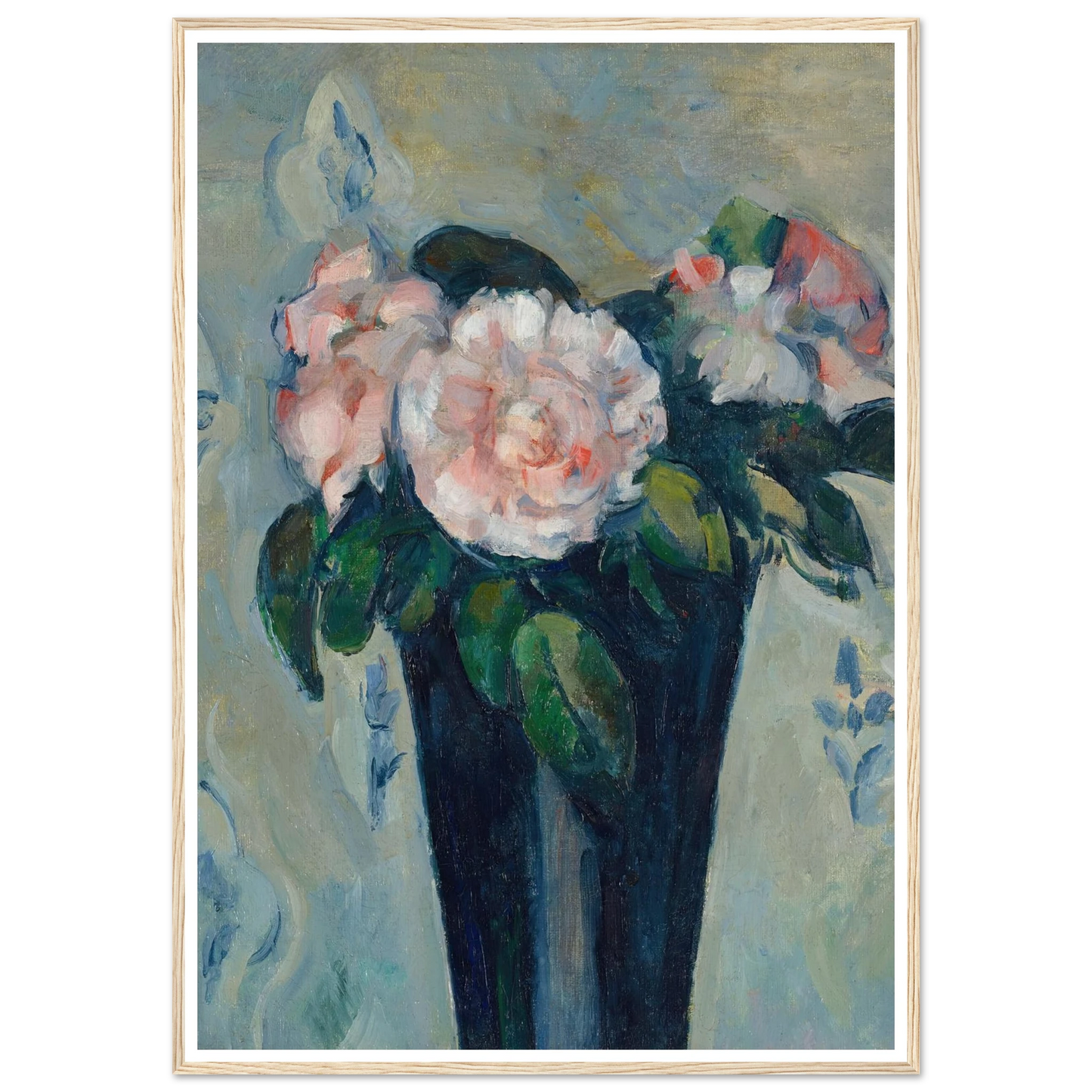 Le vase bleu sombre (circa 1880) Art Print | Paul Cezanne - Framed Poster - 30x40 cm / 12x16″ - Black frame
