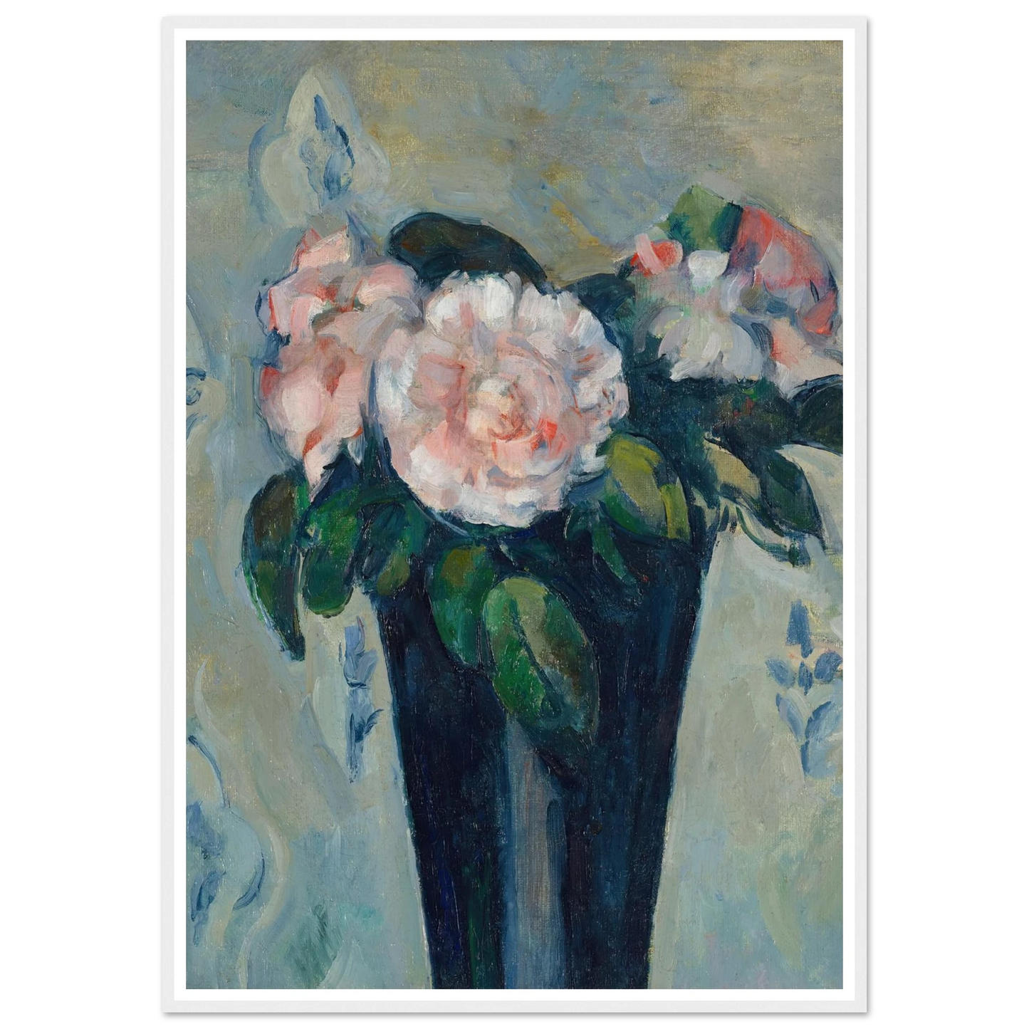 Le vase bleu sombre (circa 1880) Art Print | Paul Cezanne - Framed Poster - 30x40 cm / 12x16″ - Black frame
