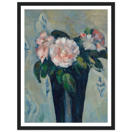 Le vase bleu sombre (circa 1880) Art Print | Paul Cezanne - Framed Poster - 30x40 cm / 12x16″ - Black frame