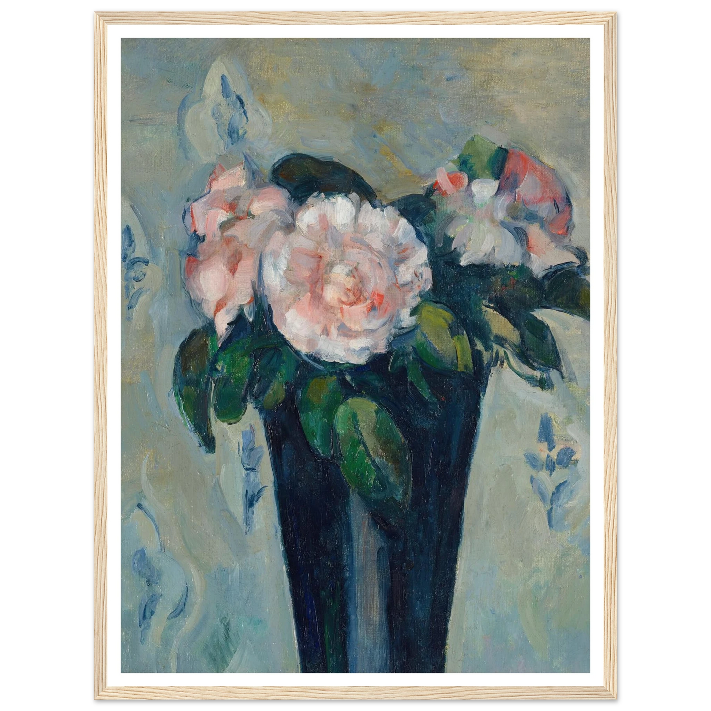 Le vase bleu sombre (circa 1880) Art Print | Paul Cezanne - Framed Poster - 30x40 cm / 12x16″ - Black frame
