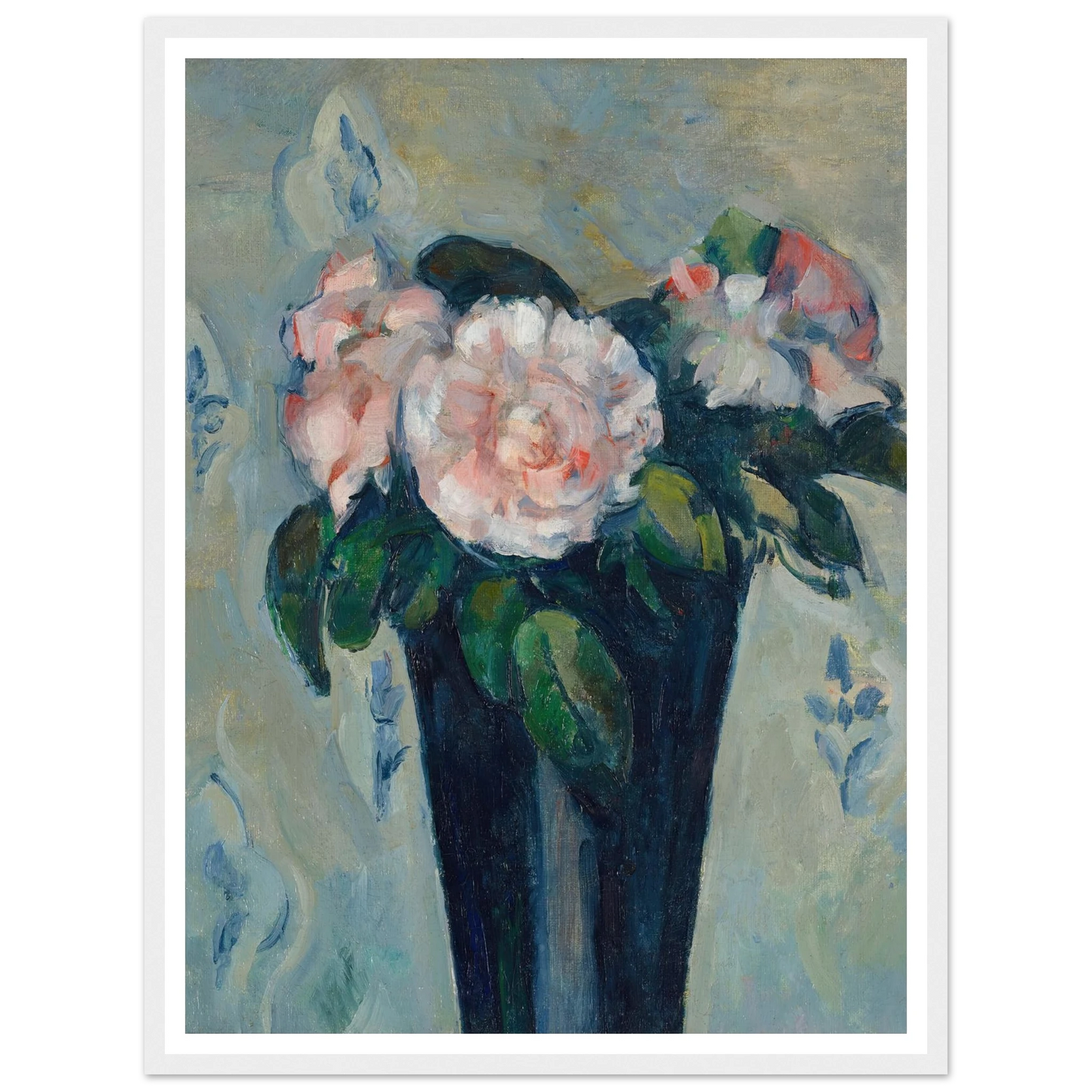 Le vase bleu sombre (circa 1880) Art Print | Paul Cezanne - Framed Poster - 30x40 cm / 12x16″ - Black frame