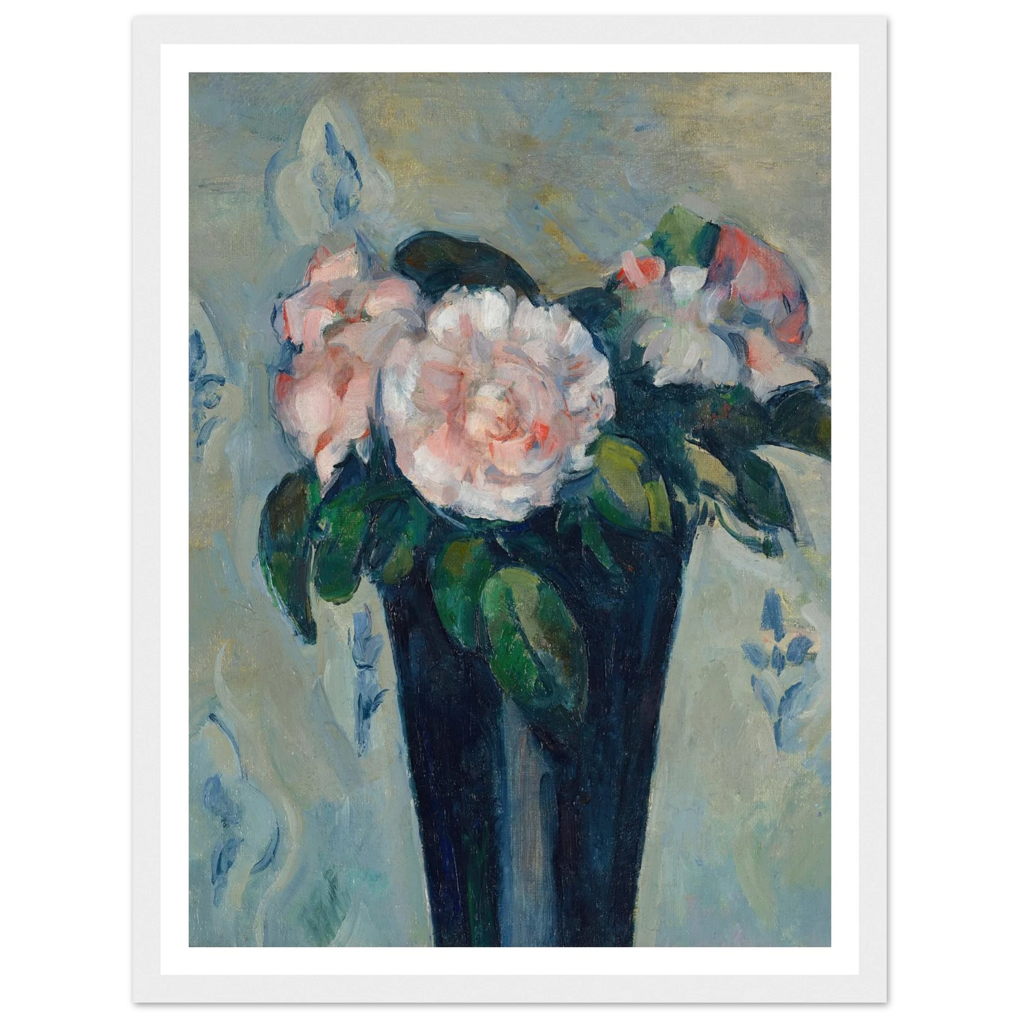 Le vase bleu sombre (circa 1880) Art Print | Paul Cezanne - Framed Poster - 30x40 cm / 12x16″ - Black frame
