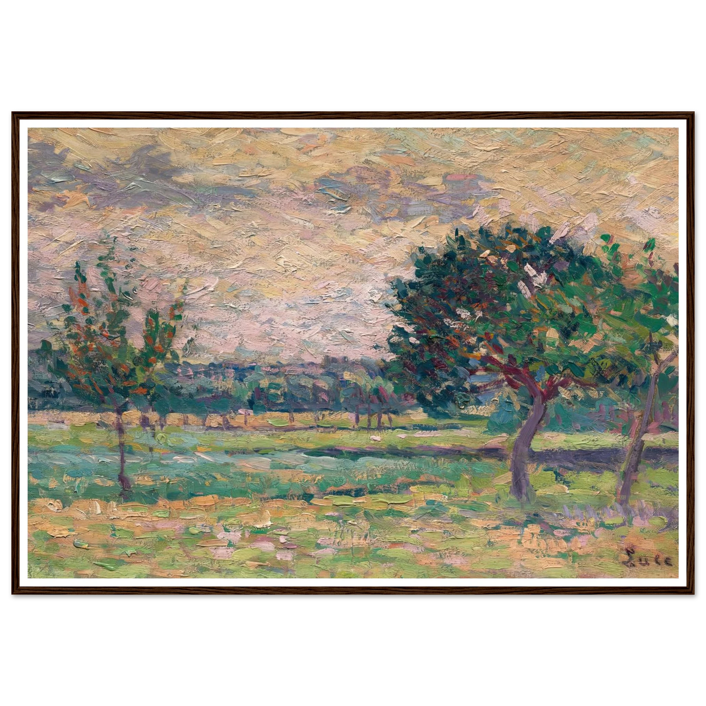 Le verger (1895) Art Print | Maximilien Luce - Framed Poster - 30x40 cm / 12x16″ - Black frame