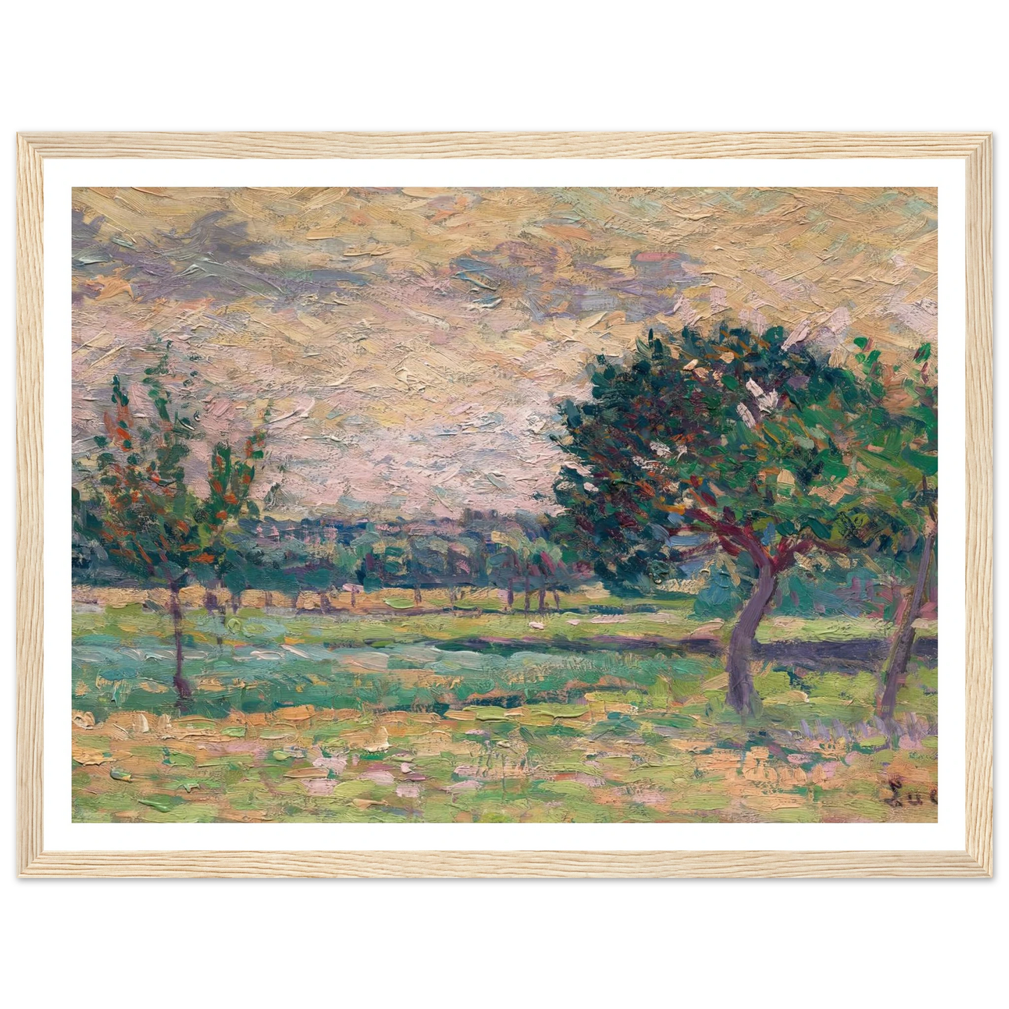 Le verger (1895) Art Print | Maximilien Luce - Framed Poster - 30x40 cm / 12x16″ - Black frame