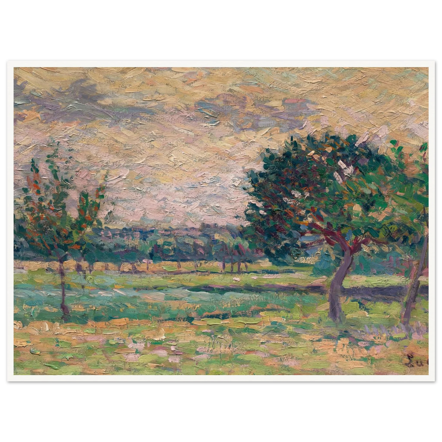 Le verger (1895) Art Print | Maximilien Luce - Framed Poster - 30x40 cm / 12x16″ - Black frame