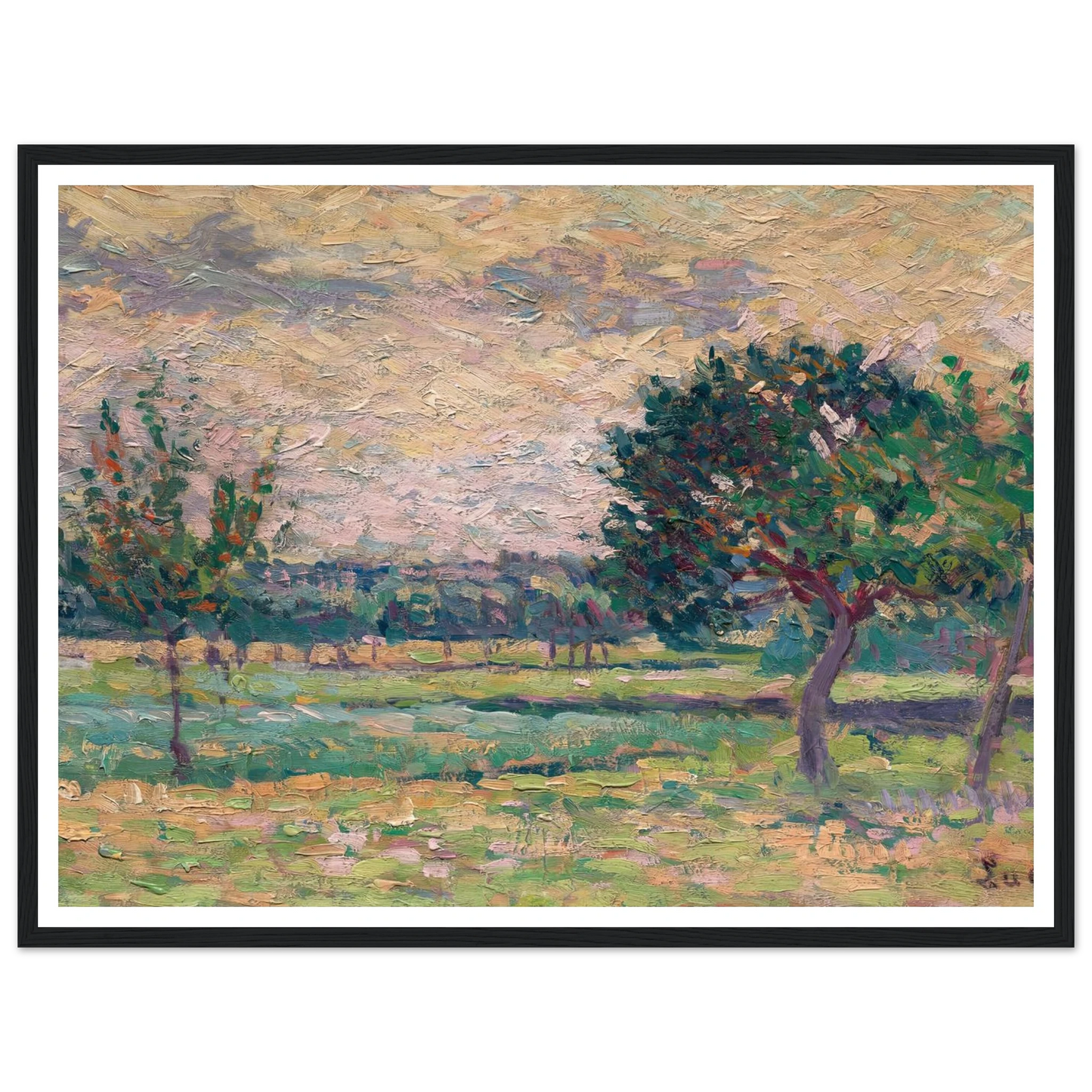 Le verger (1895) Art Print | Maximilien Luce - Framed Poster - 30x40 cm / 12x16″ - Black frame