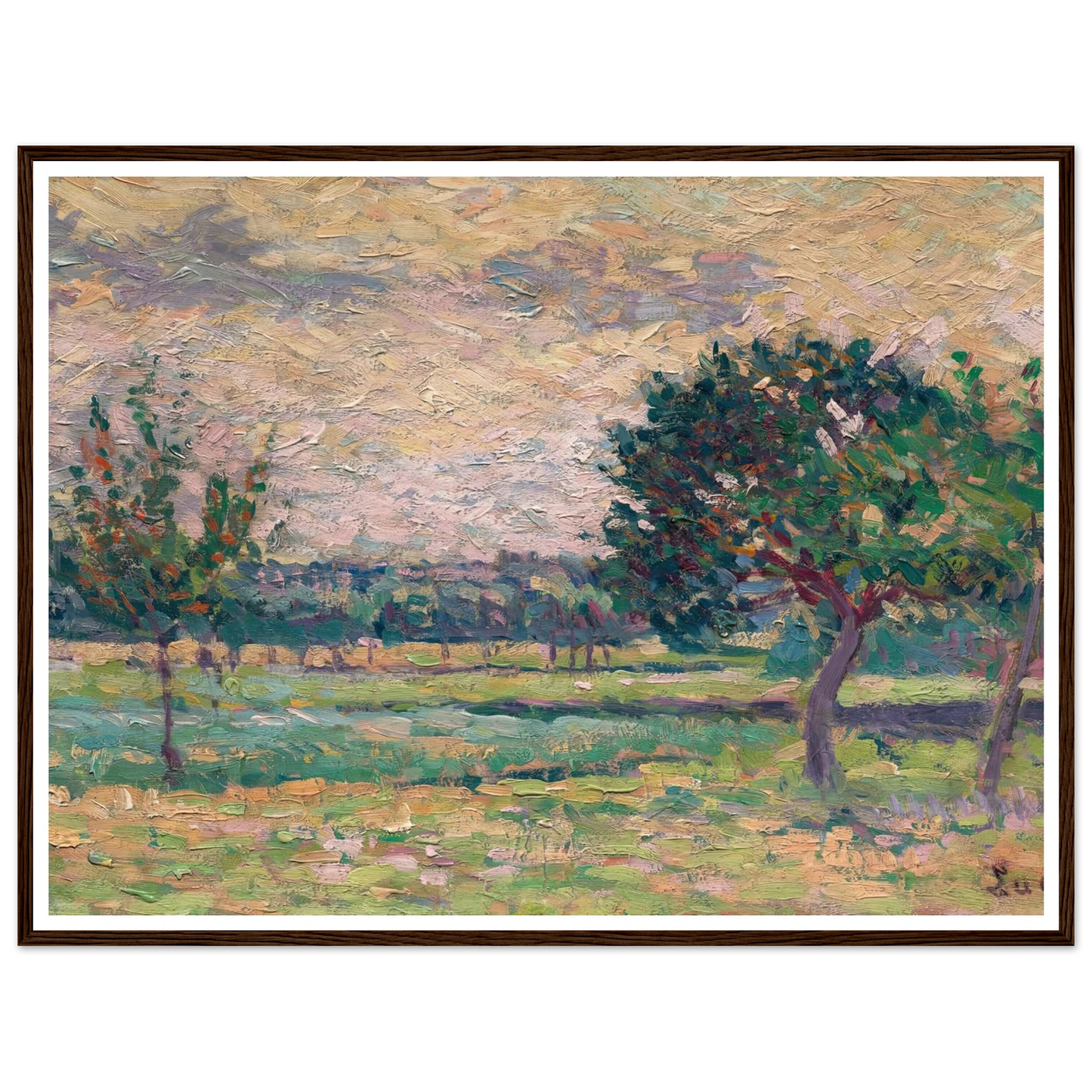 Le verger (1895) Art Print | Maximilien Luce - Framed Poster - 30x40 cm / 12x16″ - Black frame