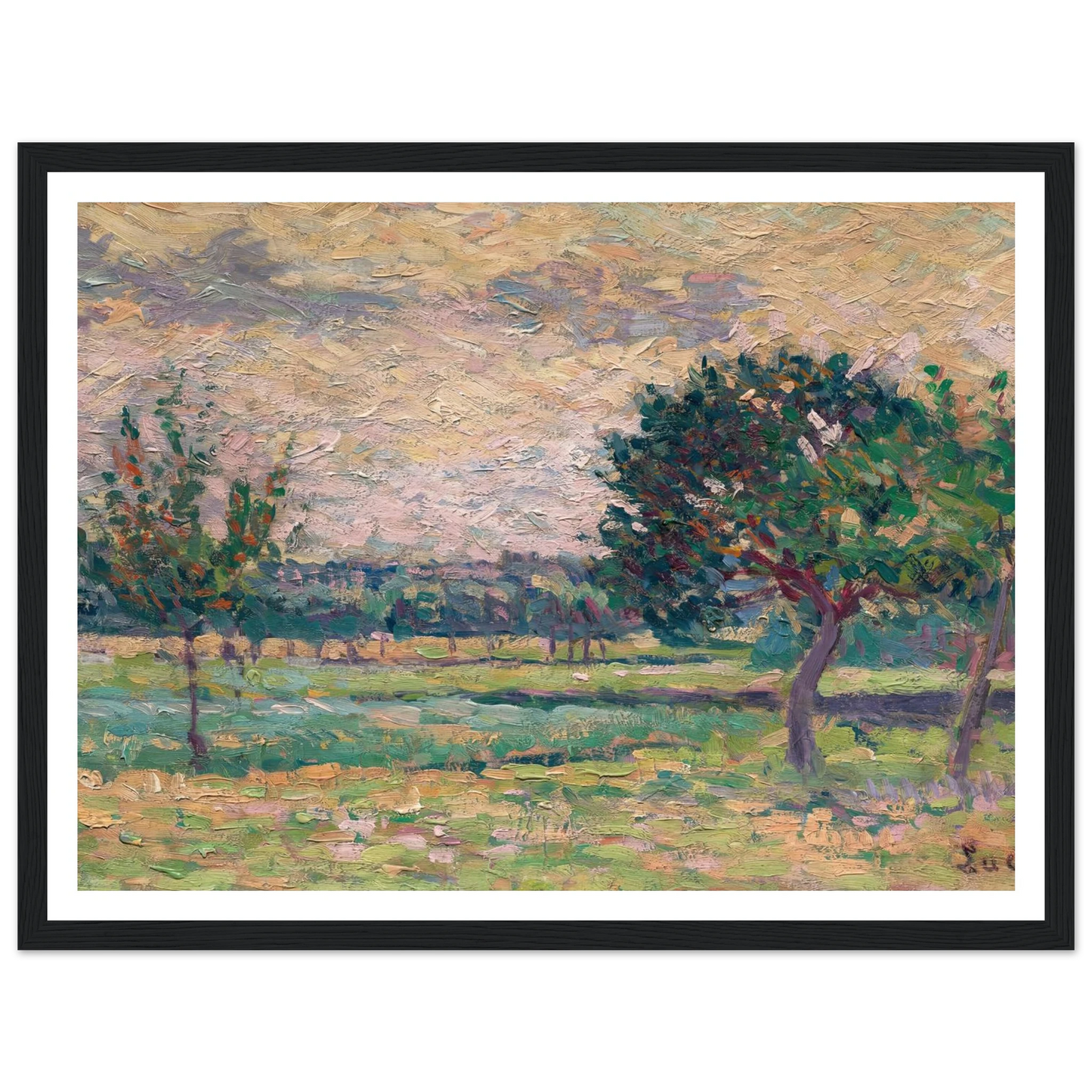 Le verger (1895) Art Print | Maximilien Luce - Framed Poster - 30x40 cm / 12x16″ - Black frame