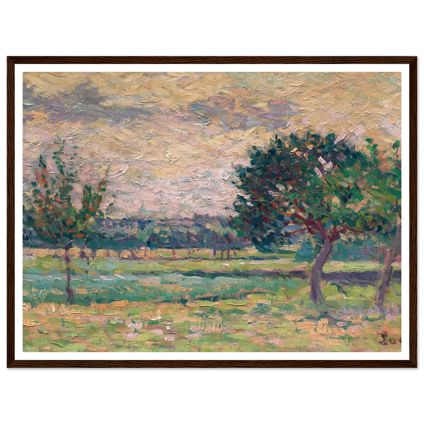 Le verger (1895) Art Print | Maximilien Luce - Framed Poster - 30x40 cm / 12x16″ - Black frame