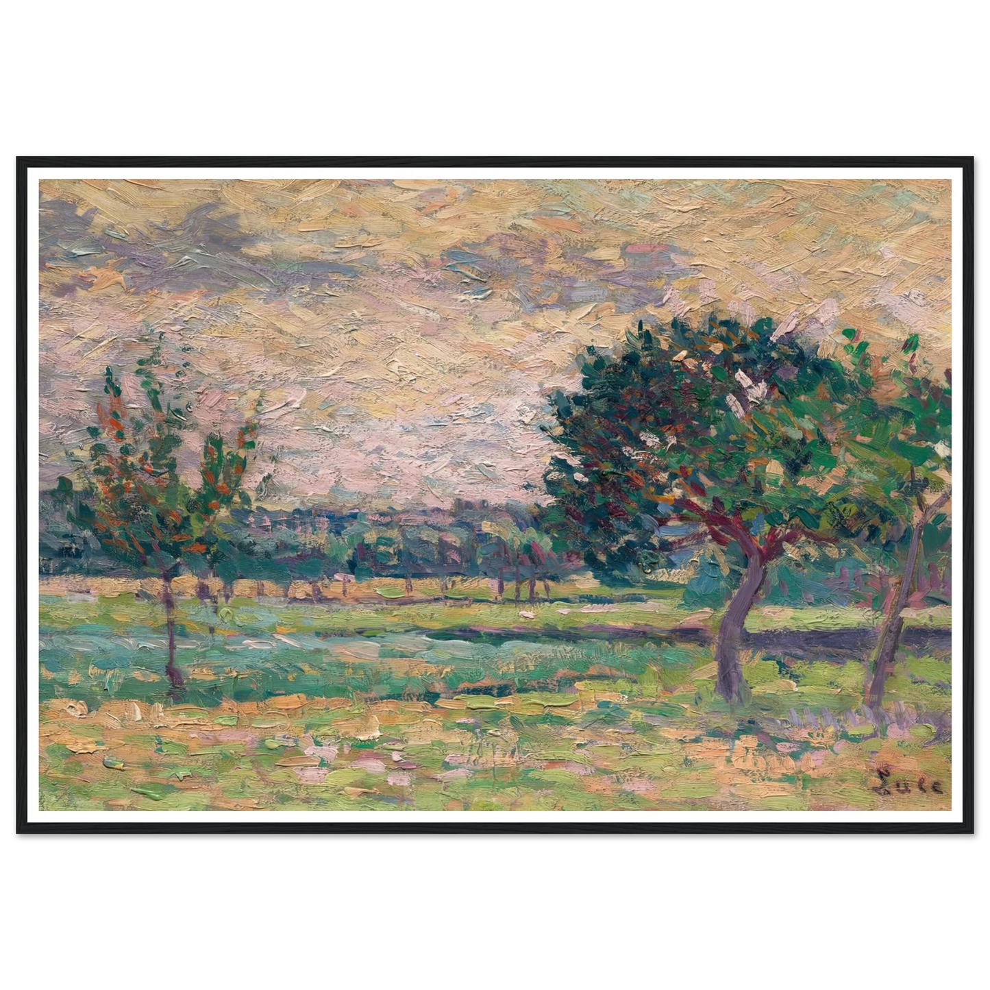 Le verger (1895) Art Print | Maximilien Luce - Framed Poster - 30x40 cm / 12x16″ - Black frame