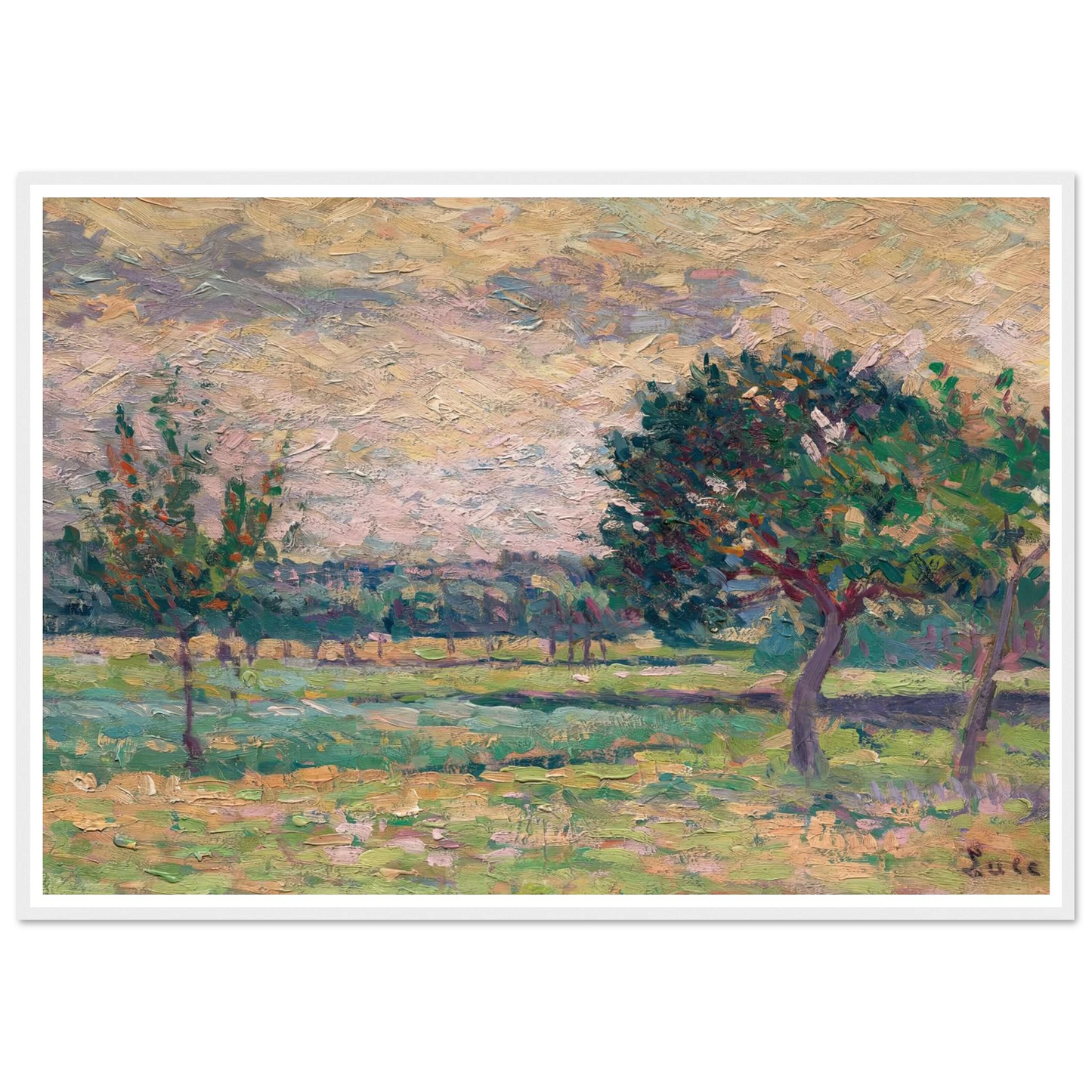 Le verger (1895) Art Print | Maximilien Luce - Framed Poster - 30x40 cm / 12x16″ - Black frame