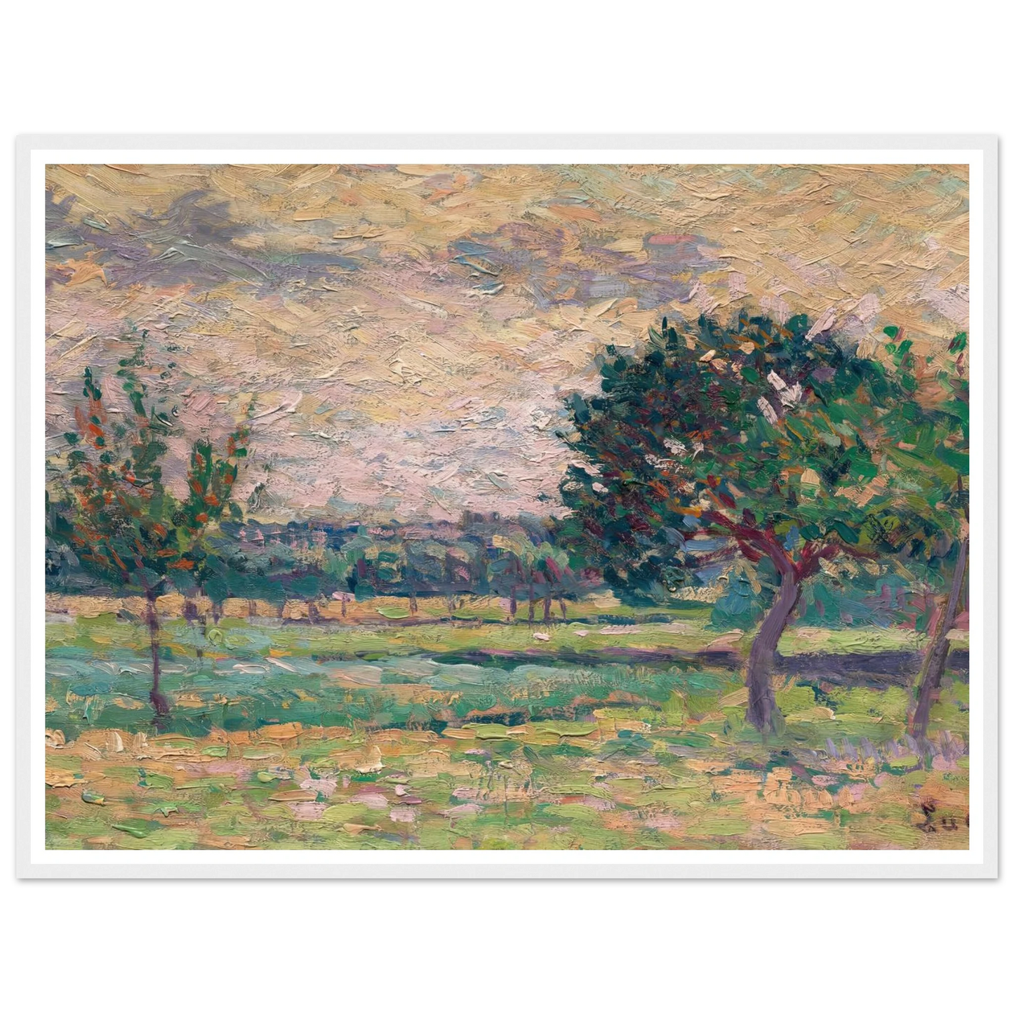 Le verger (1895) Art Print | Maximilien Luce - Framed Poster - 30x40 cm / 12x16″ - Black frame