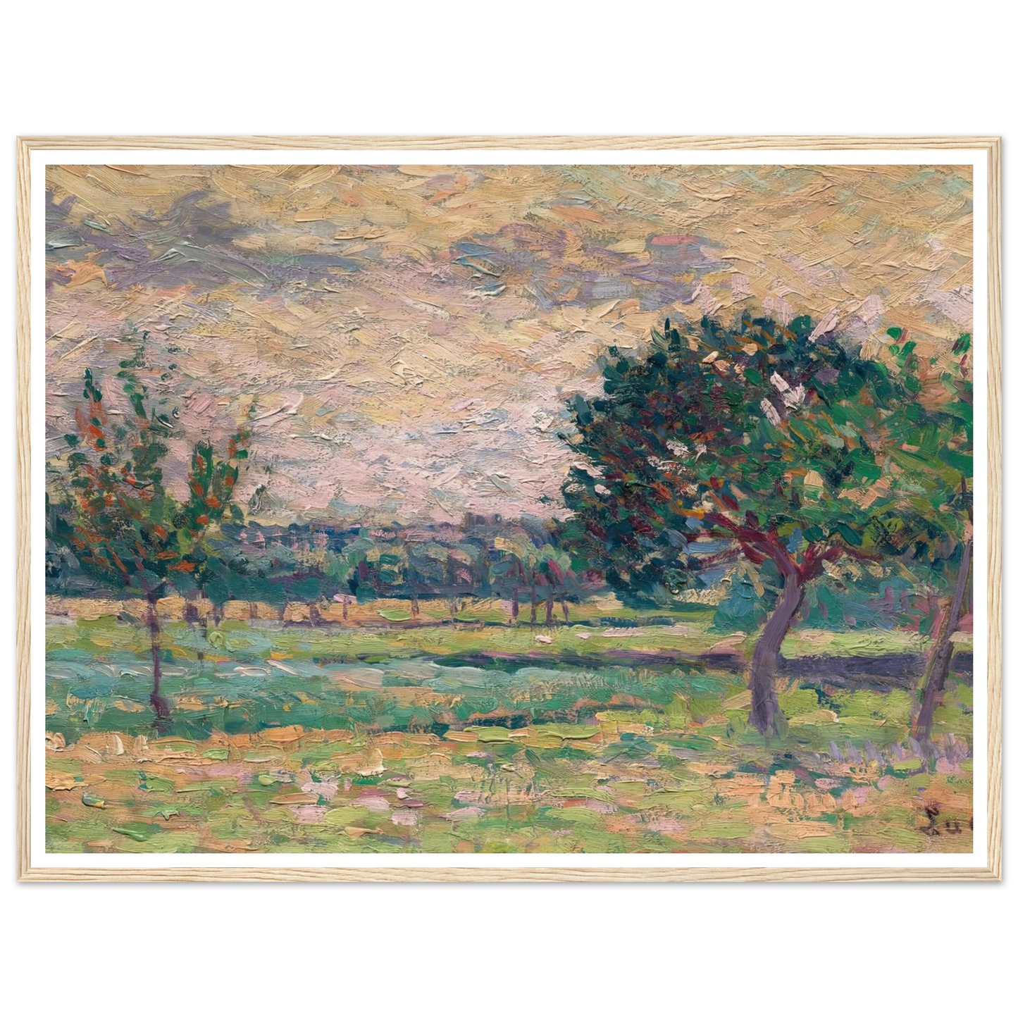 Le verger (1895) Art Print | Maximilien Luce - Framed Poster - 30x40 cm / 12x16″ - Black frame