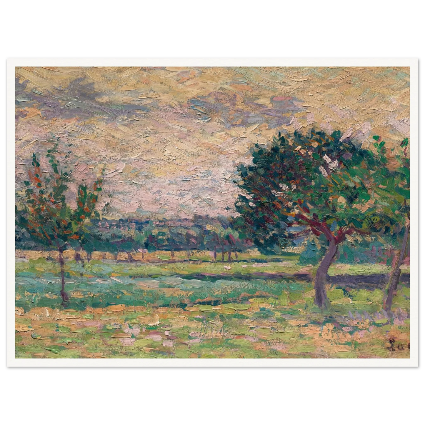 Le verger (1895) Art Print | Maximilien Luce - Framed Poster - 30x40 cm / 12x16″ - Black frame