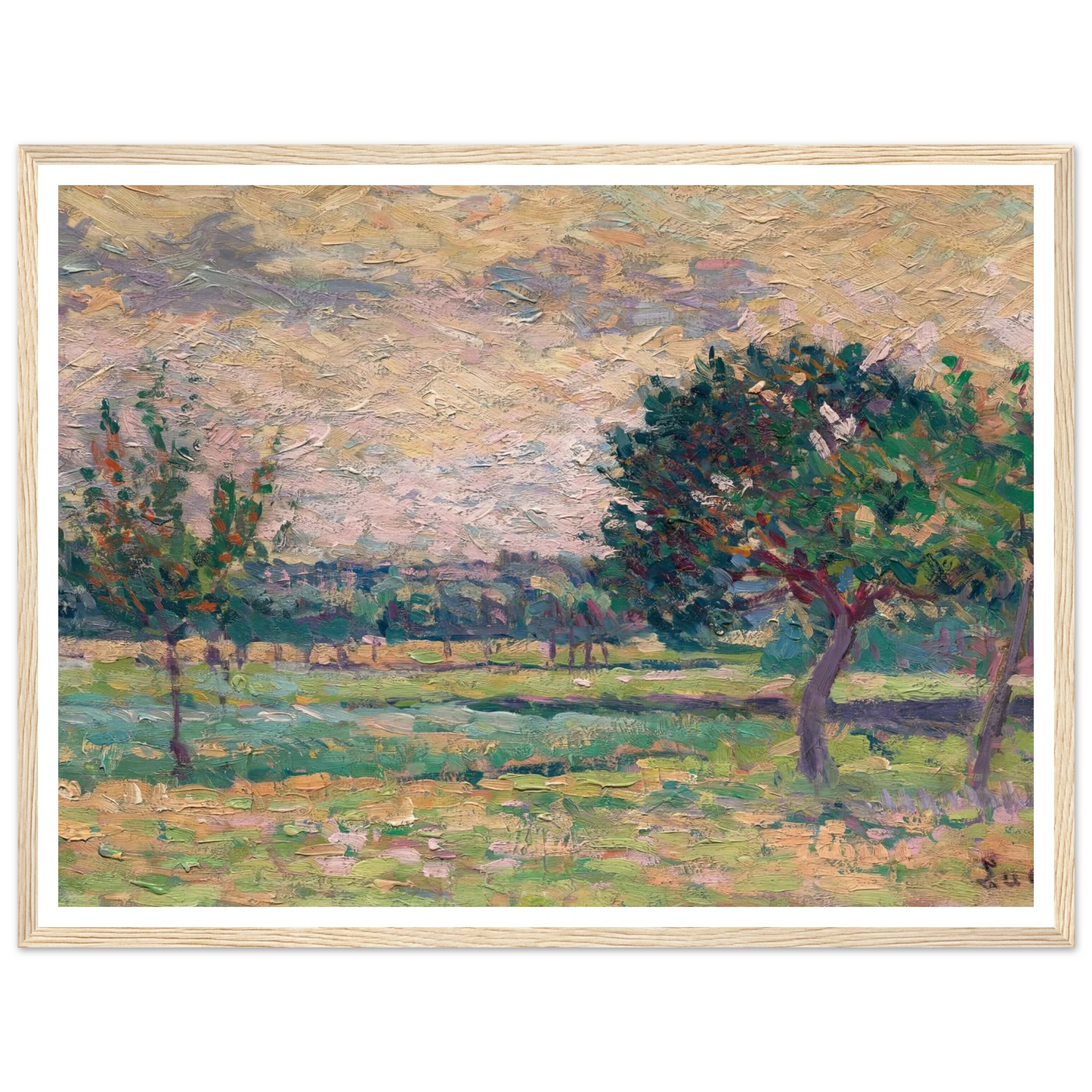 Le verger (1895) Art Print | Maximilien Luce - Framed Poster - 30x40 cm / 12x16″ - Black frame