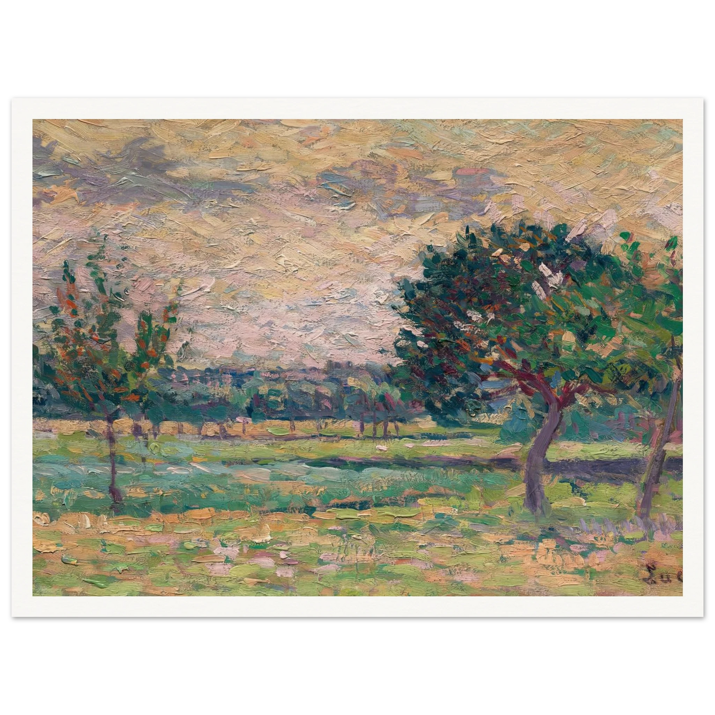 Le verger (1895) Art Print | Maximilien Luce - Framed Poster - 30x40 cm / 12x16″ - Black frame