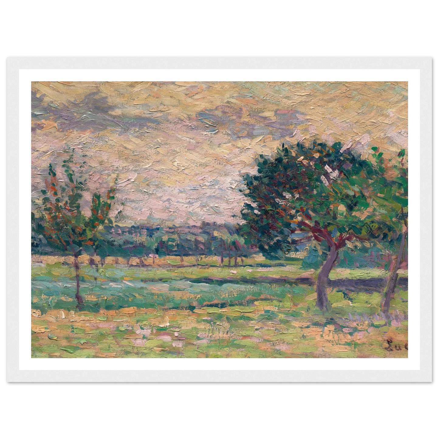 Le verger (1895) Art Print | Maximilien Luce - Framed Poster - 30x40 cm / 12x16″ - Black frame