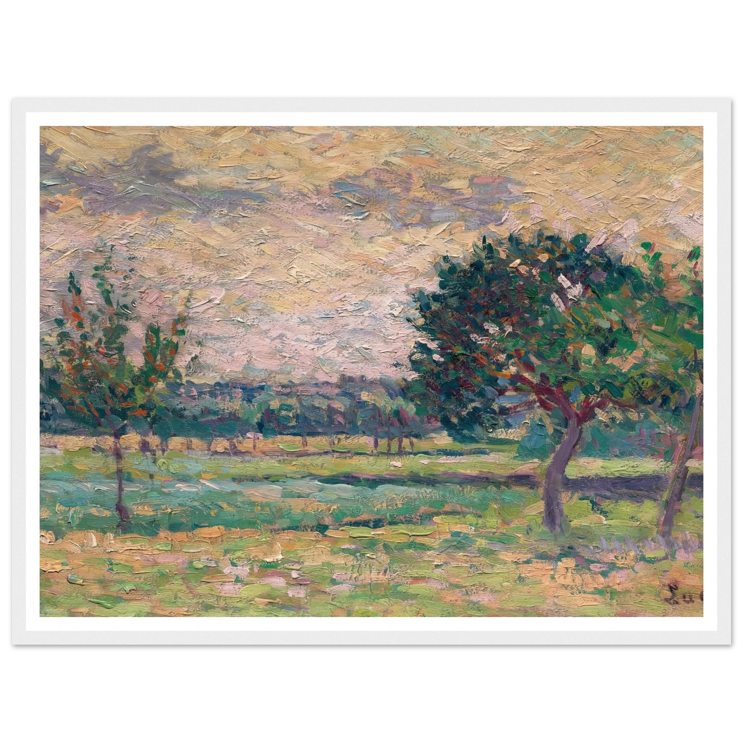 Le verger (1895) Art Print | Maximilien Luce - Framed Poster - 30x40 cm / 12x16″ - Black frame