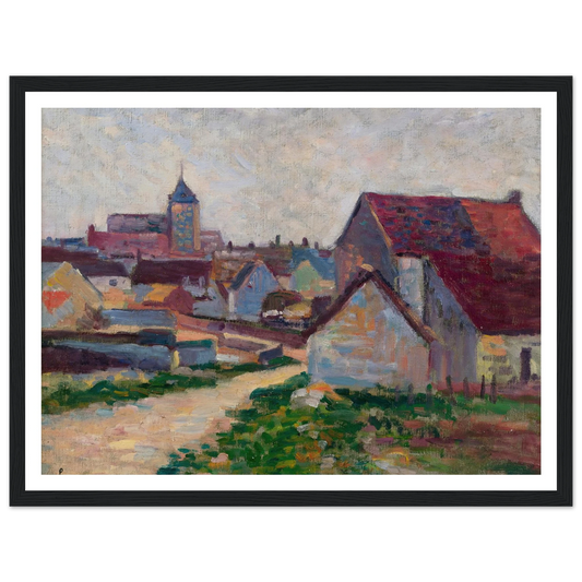 Le Village De Conche-Sur-Condoires (1897) Art Print | Maximilien Luce - Framed Poster - 30x40 cm / 12x16″ - Black frame