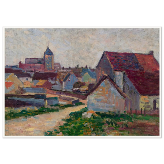 Le Village De Conche-Sur-Condoires (1897) Art Print | Maximilien Luce - Framed Poster - 30x40 cm / 12x16″ - Black frame