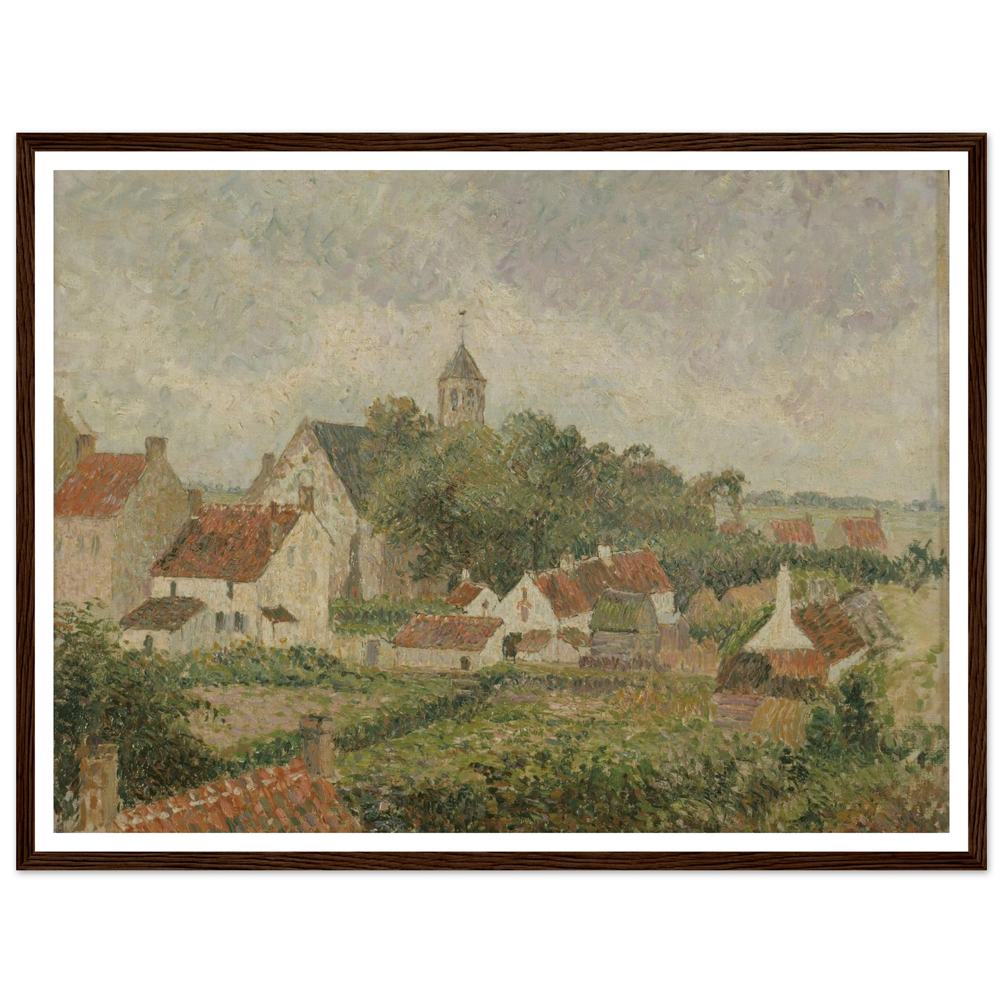 Le village de Knocke (1894) Art Print | Camille Pissarro - Framed Poster - 30x40 cm / 12x16″ - Black frame