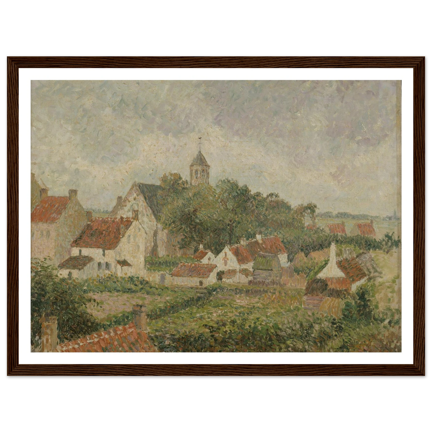 Le village de Knocke (1894) Art Print | Camille Pissarro - Framed Poster - 30x40 cm / 12x16″ - Black frame