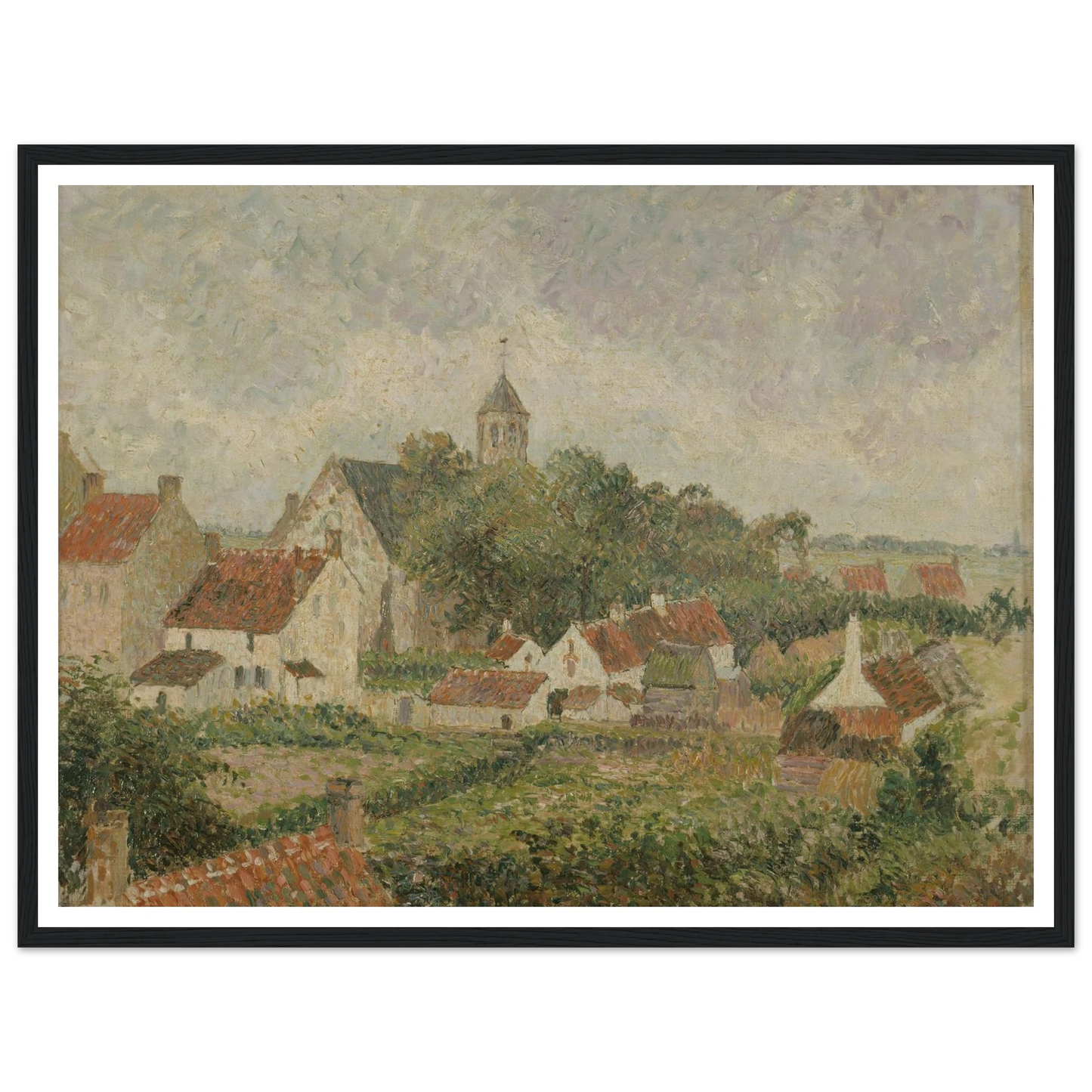 Le village de Knocke (1894) Art Print | Camille Pissarro - Framed Poster - 30x40 cm / 12x16″ - Black frame