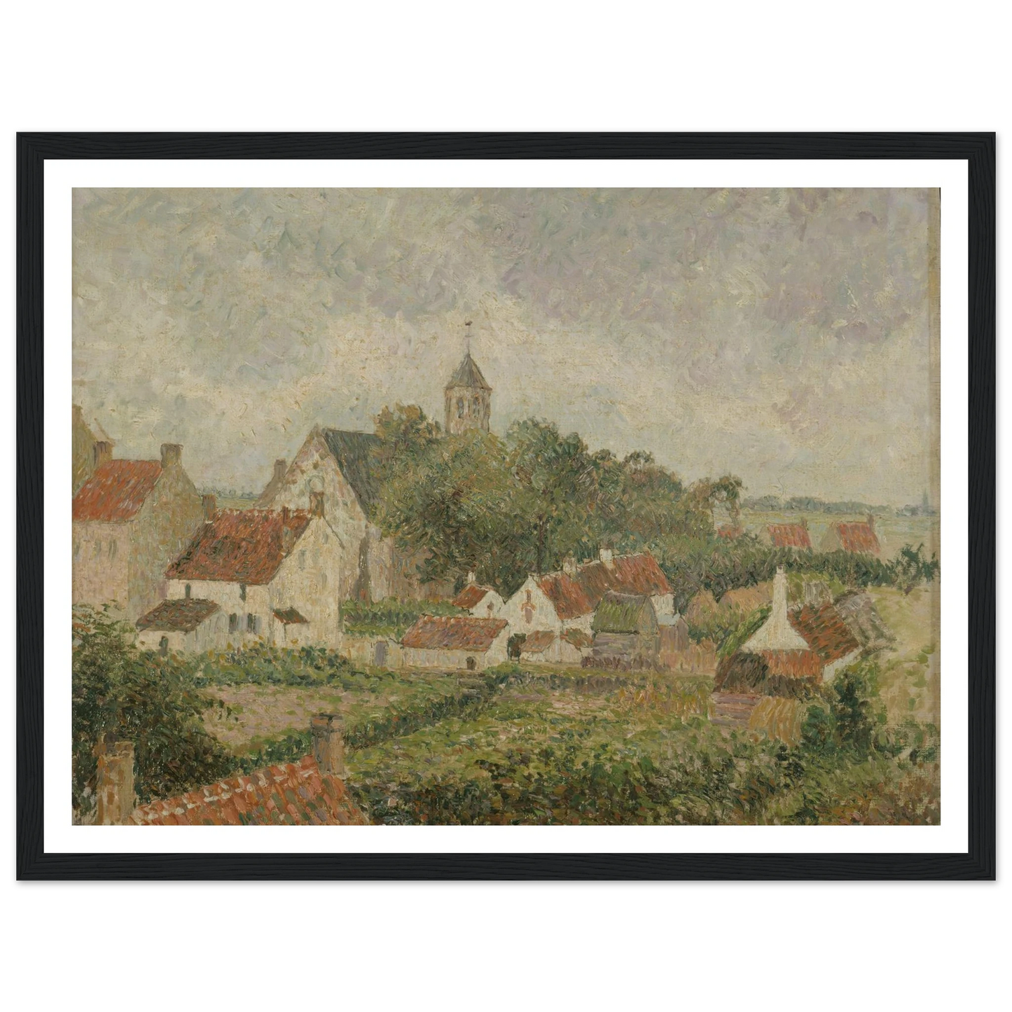 Le village de Knocke (1894) Art Print | Camille Pissarro - Framed Poster - 30x40 cm / 12x16″ - Black frame