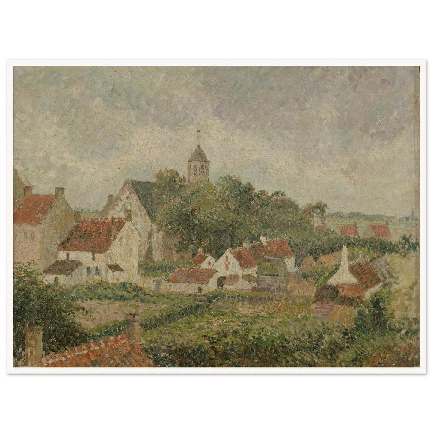 Le village de Knocke (1894) Art Print | Camille Pissarro - Framed Poster - 30x40 cm / 12x16″ - Black frame