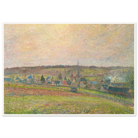 Le Village d’Éragny (The Village of Éragny) (1885) Art Print | Camille Pissarro - Framed Poster - 30x40 cm / 12x16″ - Black frame