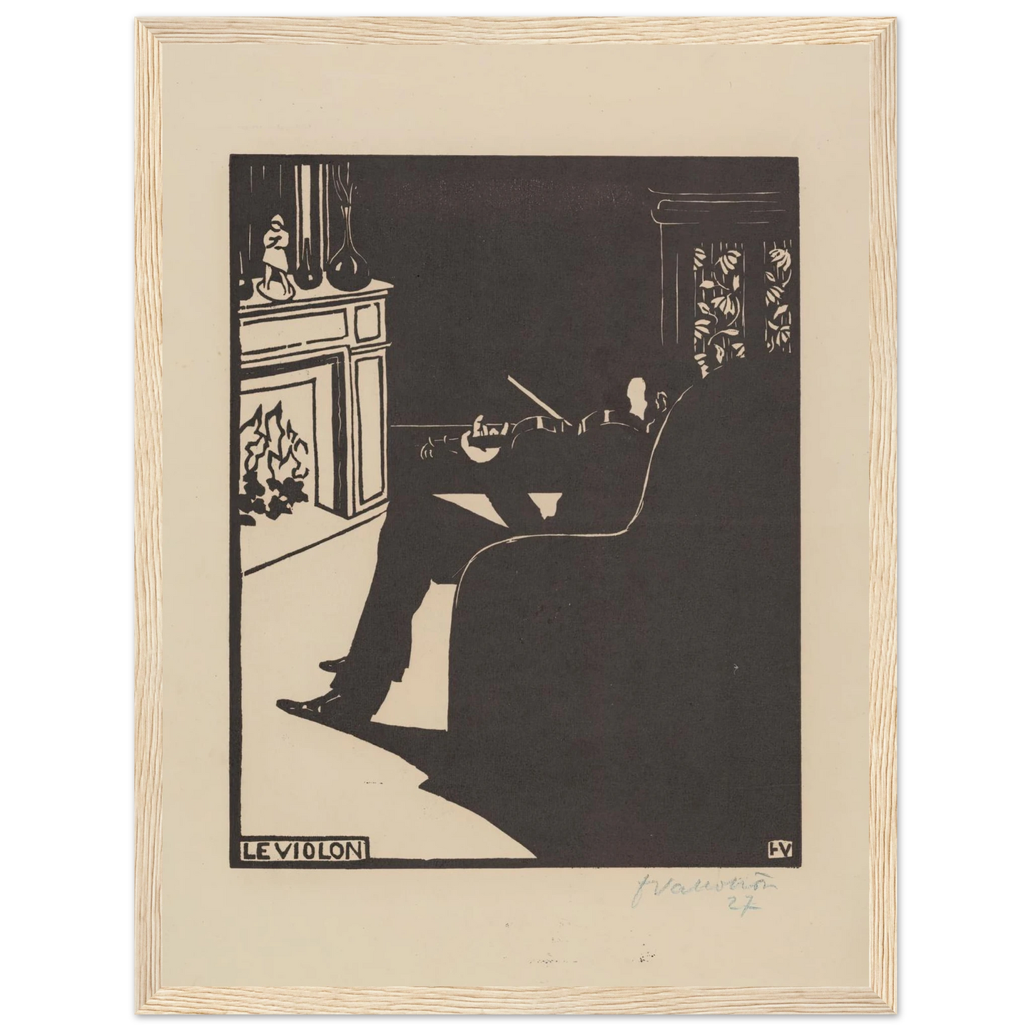 Le violon (1896) Art Print | Felix Vallotton - Framed Poster - 30x40 cm / 12x16″ - Black frame