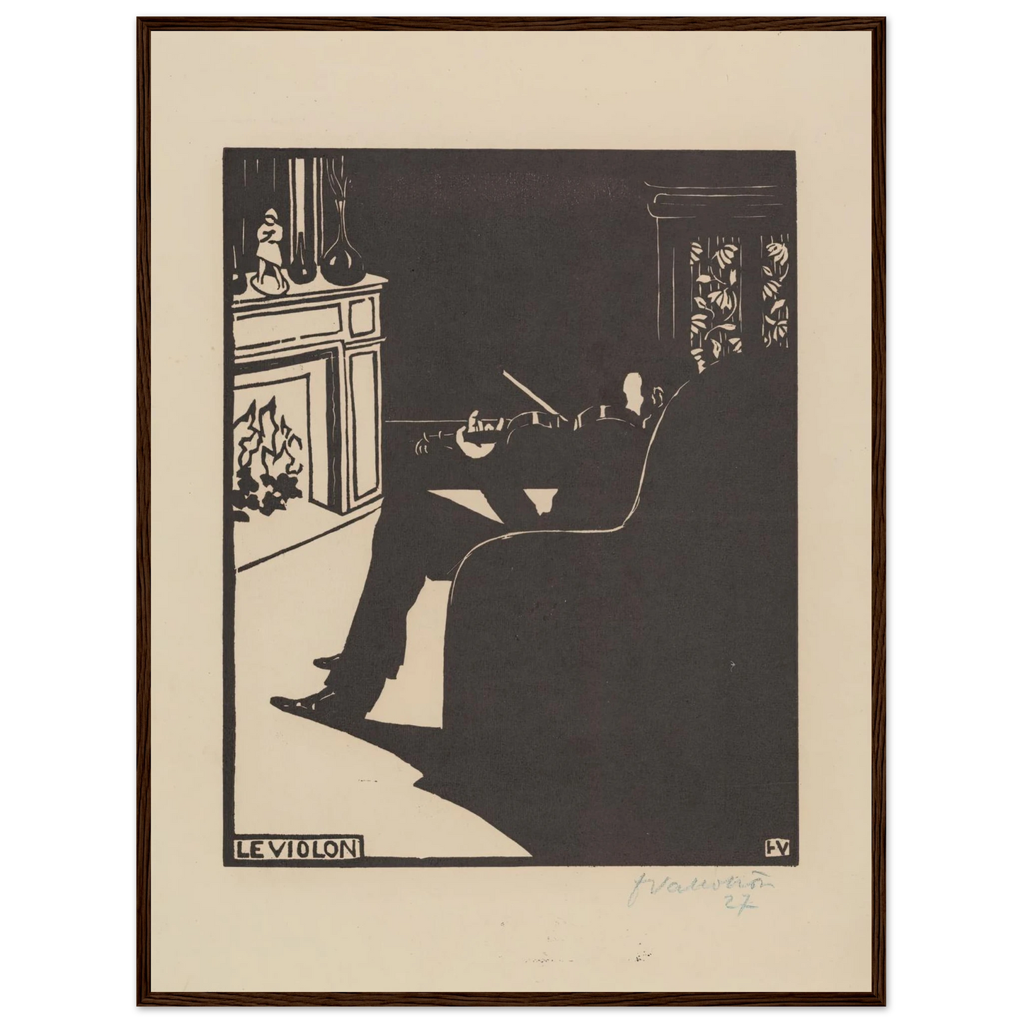 Le violon (1896) Art Print | Felix Vallotton - Framed Poster - 30x40 cm / 12x16″ - Black frame