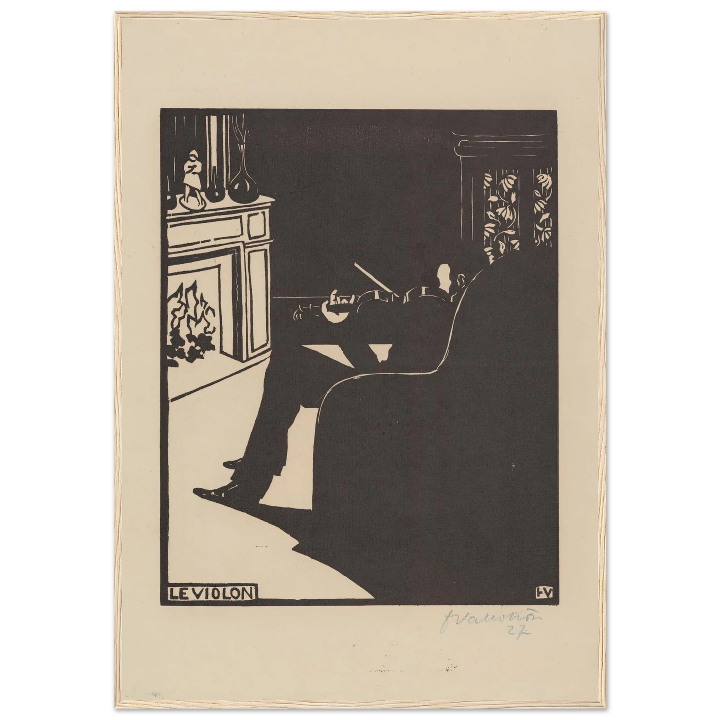 Le violon (1896) Art Print | Felix Vallotton - Framed Poster - 30x40 cm / 12x16″ - Black frame