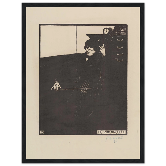 Le violoncelle (1896) Art Print | Felix Vallotton - Framed Poster - 30x40 cm / 12x16″ - Black frame
