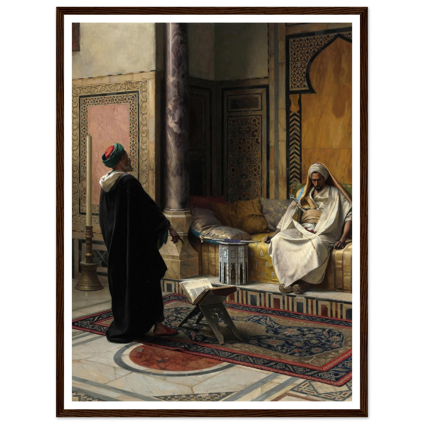 Learned Advice (1895) Art Print | Ludwig Deutsch - Framed Poster - 30x40 cm / 12x16″ - Black frame
