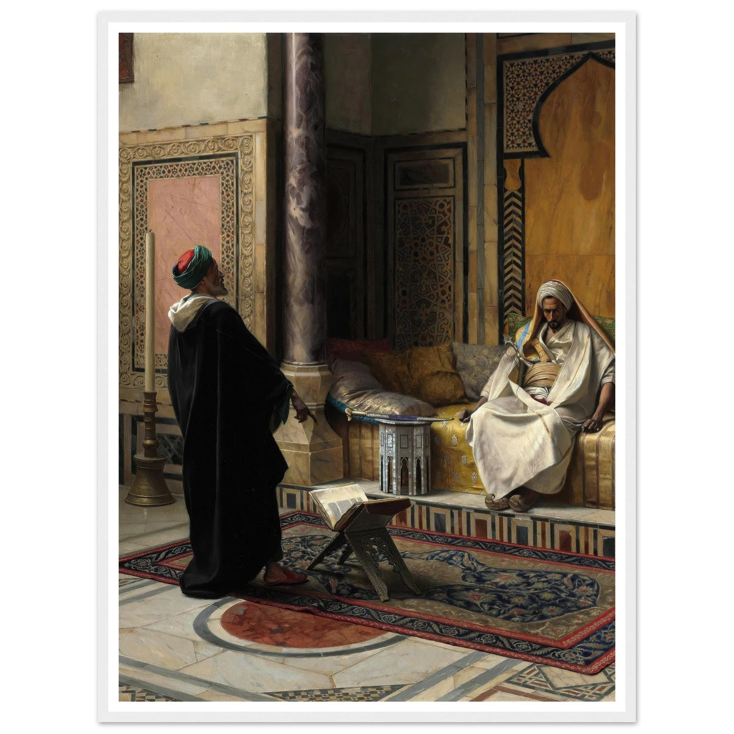 Learned Advice (1895) Art Print | Ludwig Deutsch - Framed Poster - 30x40 cm / 12x16″ - Black frame