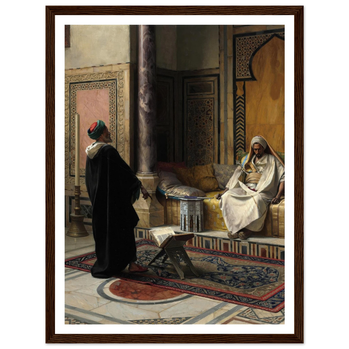Learned Advice (1895) Art Print | Ludwig Deutsch - Framed Poster - 30x40 cm / 12x16″ - Black frame