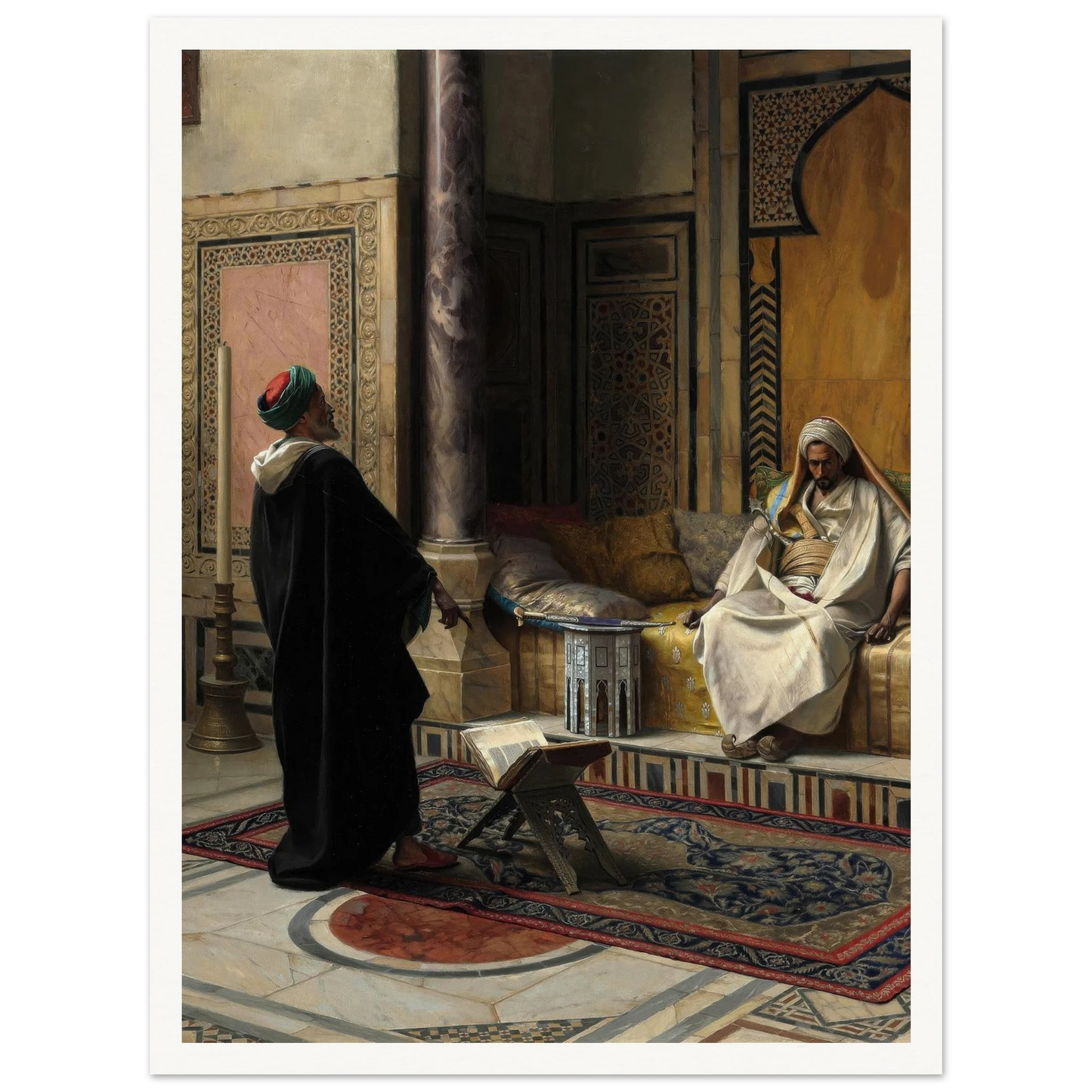 Learned Advice (1895) Art Print | Ludwig Deutsch - Framed Poster - 30x40 cm / 12x16″ - Black frame