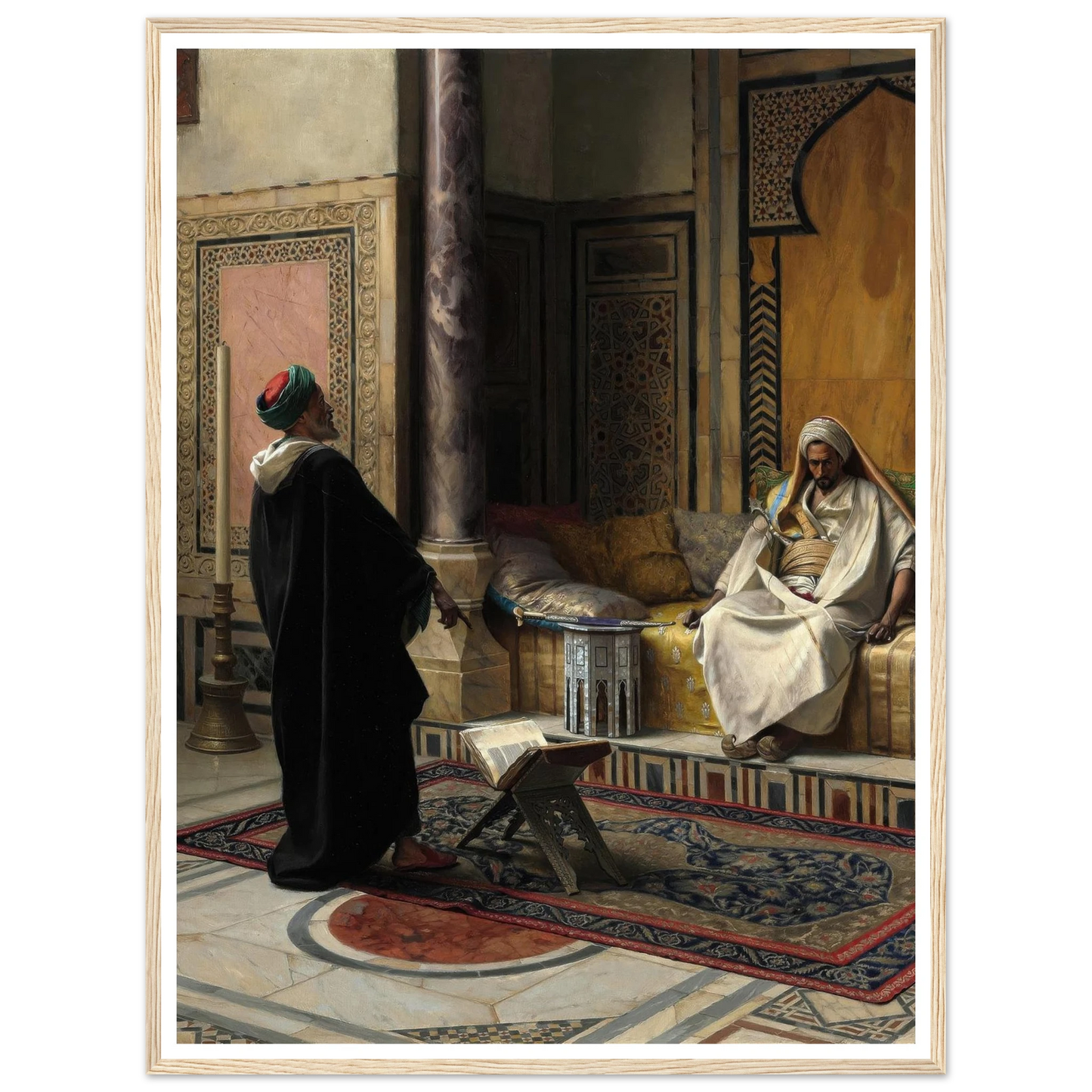 Learned Advice (1895) Art Print | Ludwig Deutsch - Framed Poster - 30x40 cm / 12x16″ - Black frame