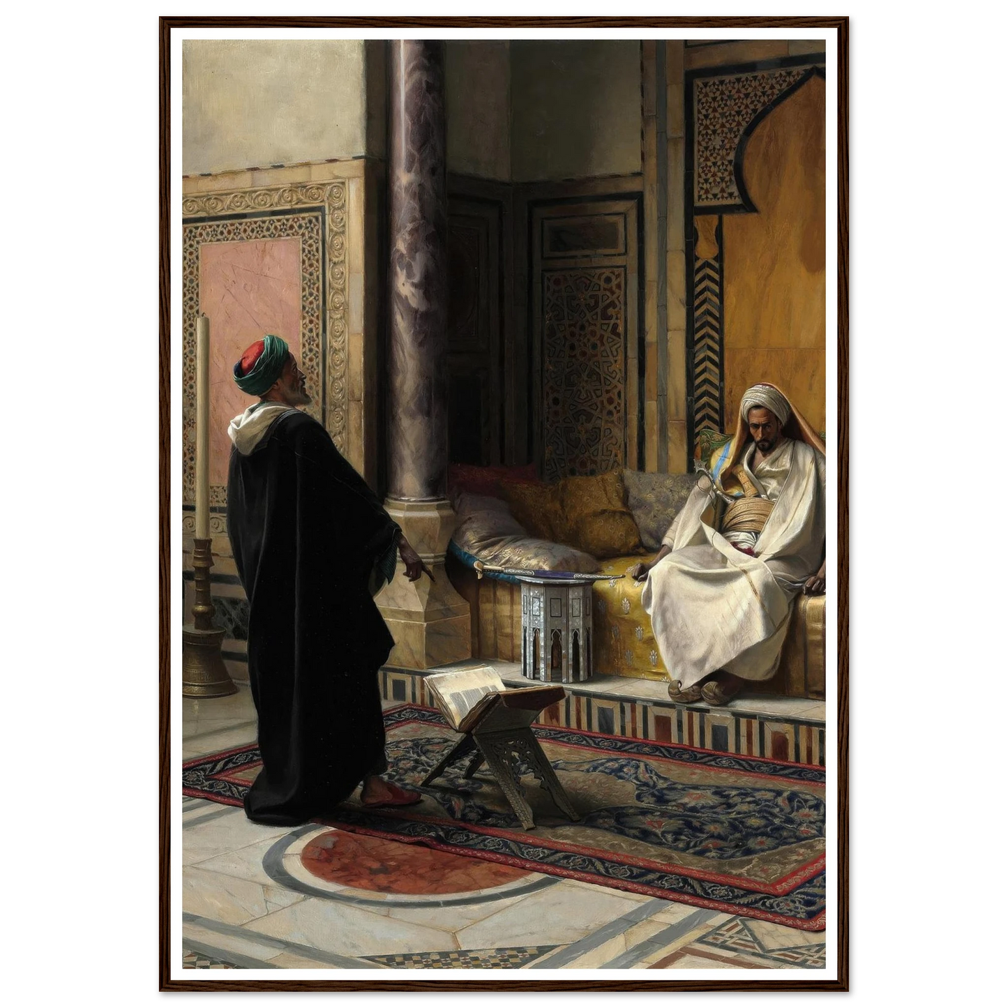 Learned Advice (1895) Art Print | Ludwig Deutsch - Framed Poster - 30x40 cm / 12x16″ - Black frame
