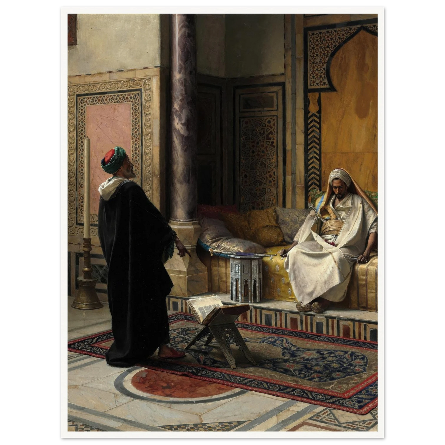 Learned Advice (1895) Art Print | Ludwig Deutsch - Framed Poster - 30x40 cm / 12x16″ - Black frame