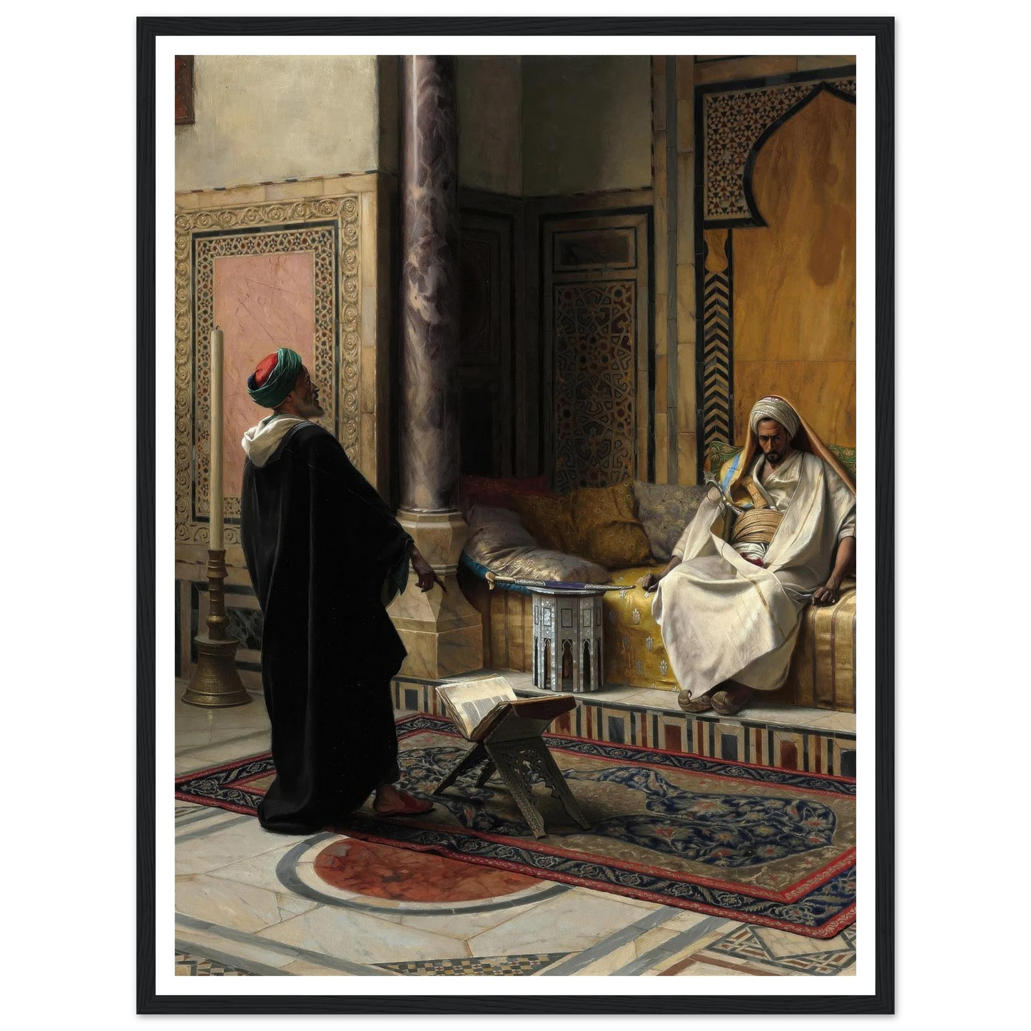 Learned Advice (1895) Art Print | Ludwig Deutsch - Framed Poster - 30x40 cm / 12x16″ - Black frame