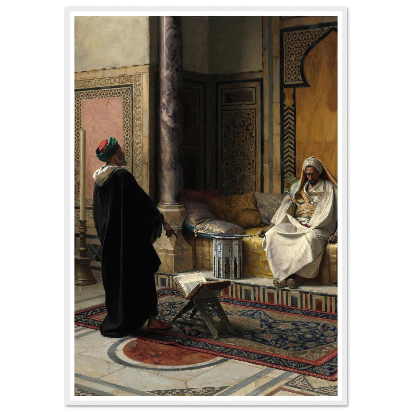 Learned Advice (1895) Art Print | Ludwig Deutsch - Framed Poster - 30x40 cm / 12x16″ - Black frame