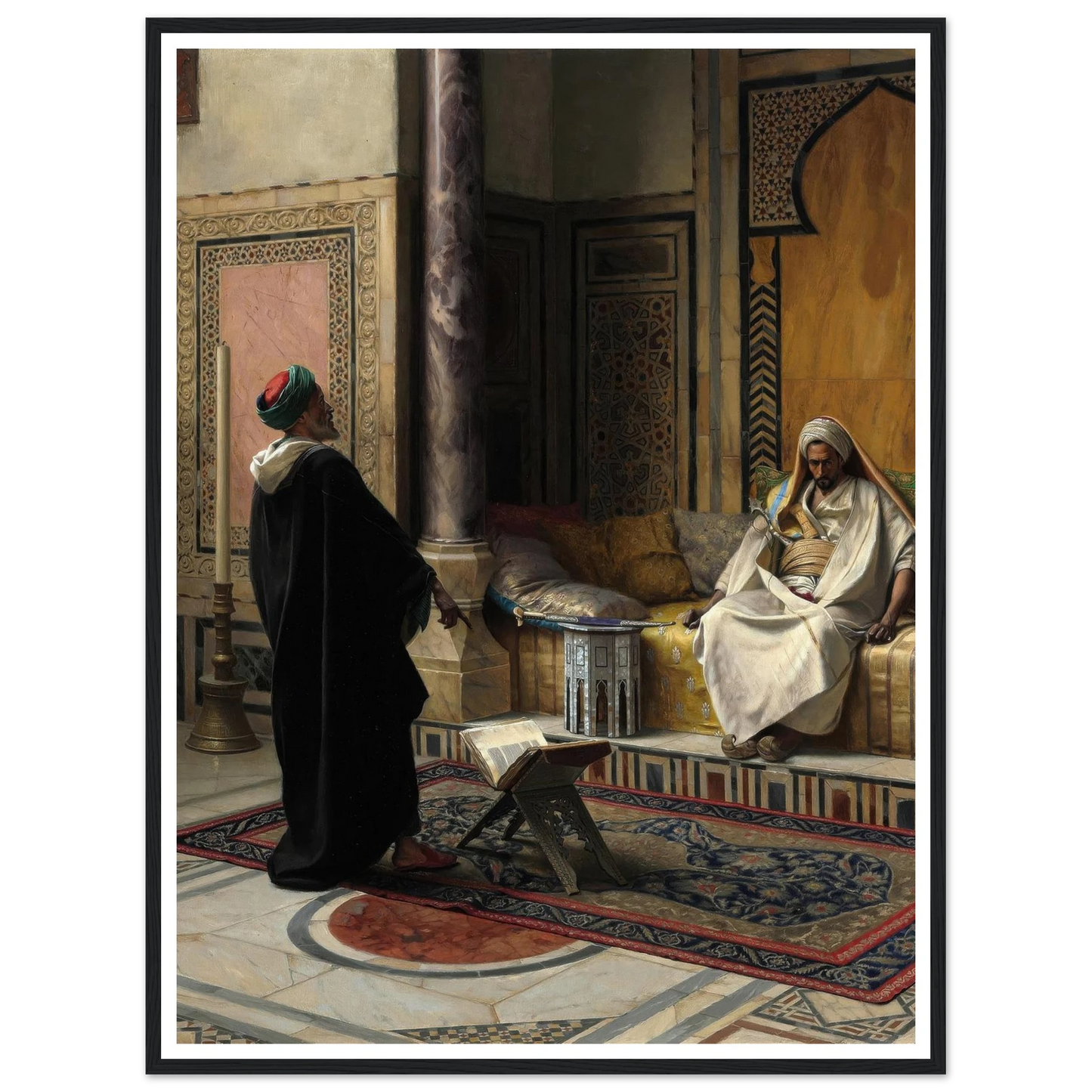 Learned Advice (1895) Art Print | Ludwig Deutsch - Framed Poster - 30x40 cm / 12x16″ - Black frame
