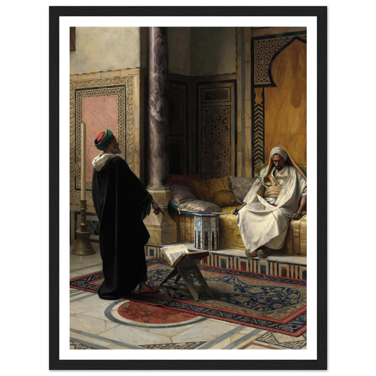 Learned Advice (1895) Art Print | Ludwig Deutsch - Framed Poster - 30x40 cm / 12x16″ - Black frame