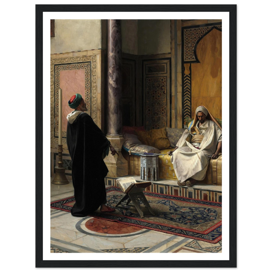 Learned Advice (1895) Art Print | Ludwig Deutsch - Framed Poster - 30x40 cm / 12x16″ - Black frame