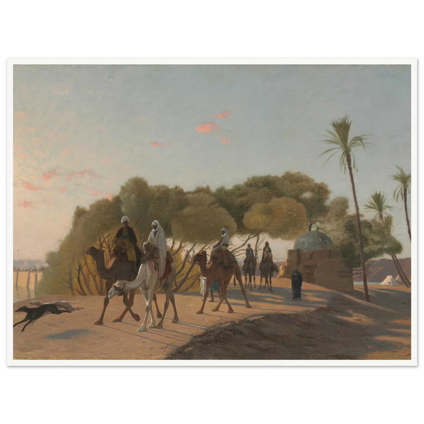 Leaving the Oasis (1880s) Art Print | Jean Leon Gerome - Framed Poster - 30x40 cm / 12x16″ - Black frame