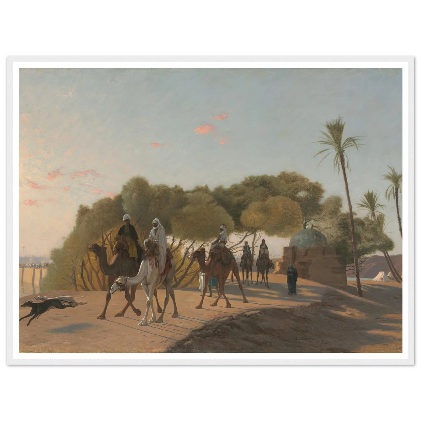 Leaving the Oasis (1880s) Art Print | Jean Leon Gerome - Framed Poster - 30x40 cm / 12x16″ - Black frame