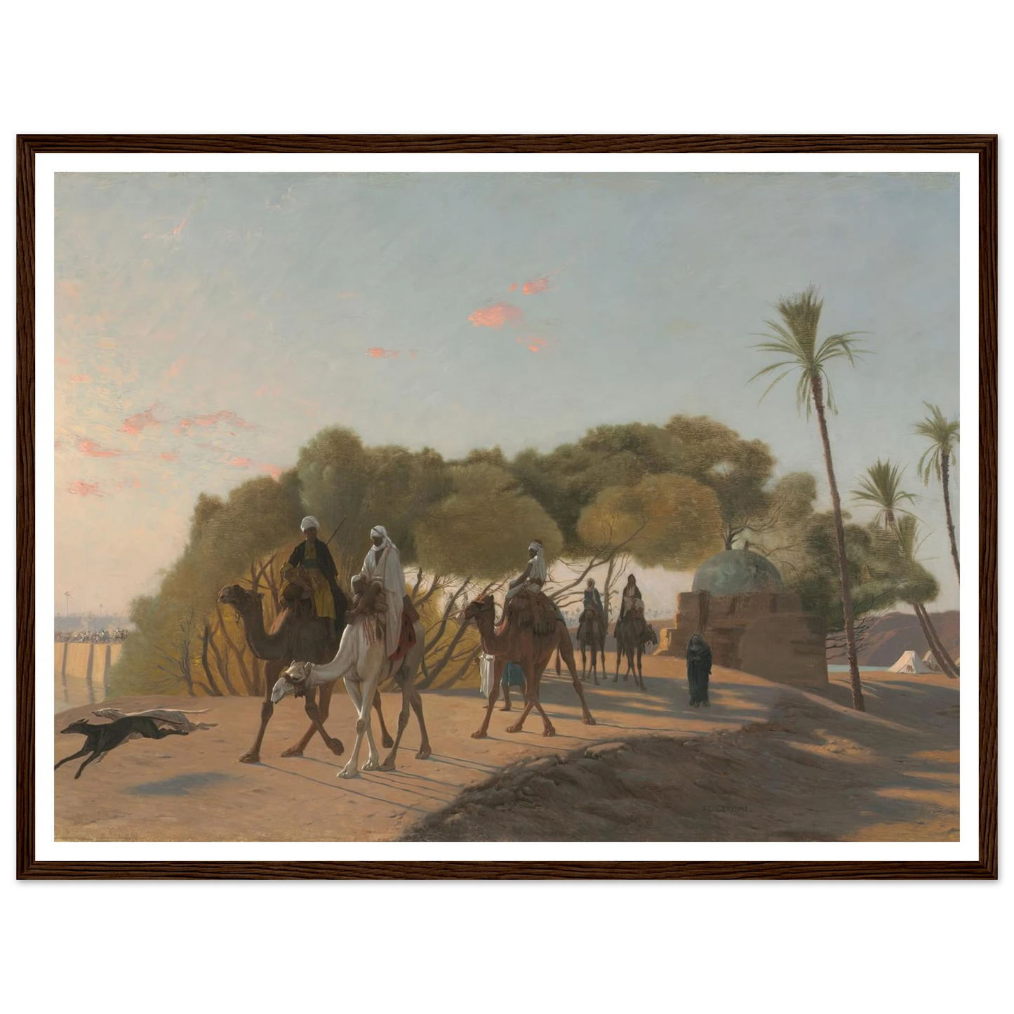 Leaving the Oasis (1880s) Art Print | Jean Leon Gerome - Framed Poster - 30x40 cm / 12x16″ - Black frame